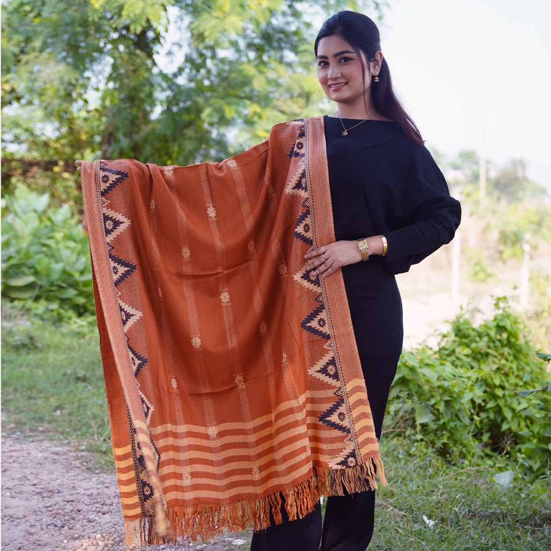 জামদানী শাল-সোনালী কালার - M003