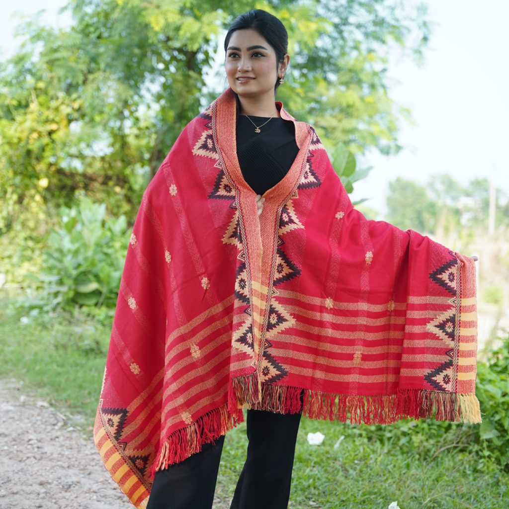জামদানী শাল-লাল M008