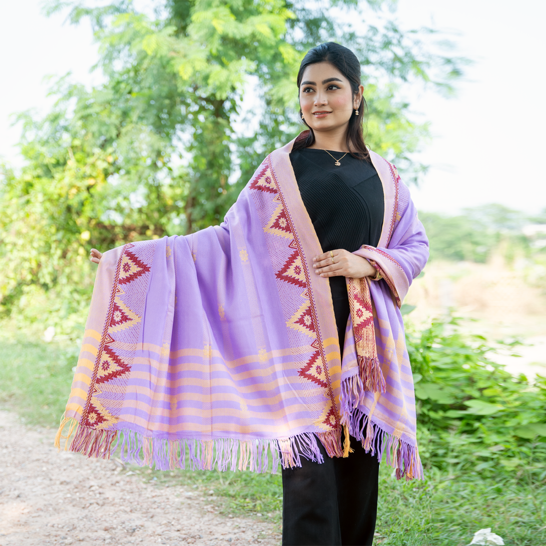 জামদানি শাল-ল্যাভেন্ডার কালার - M005