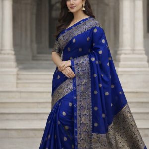 জাপানি সিল্ক ব্লক প্রিন্ট শাড়ি =7033