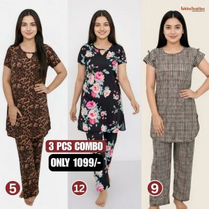 ৩ পিসের কম্বো টি-শার্ট -5,9,12